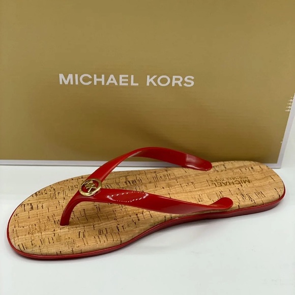 NWT Michael Kors Jelly Flip flops Red - Picture 4 of 7